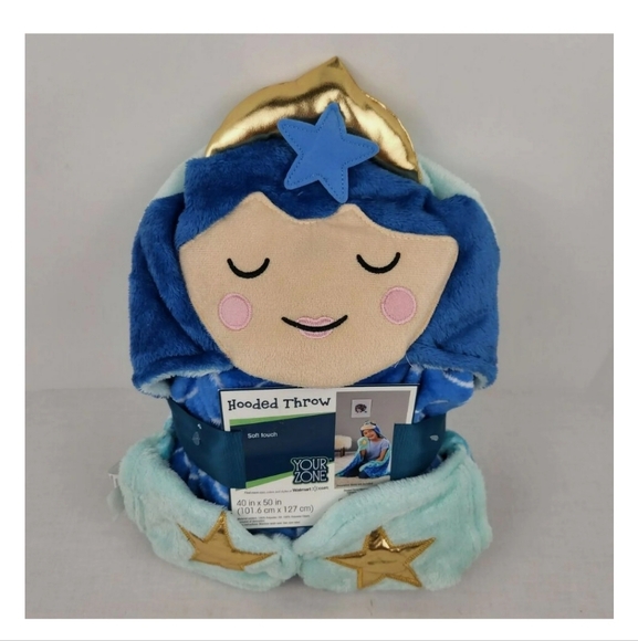 Your Zone Mermaid Hooded Throw Blanket - Picture 3 of 5